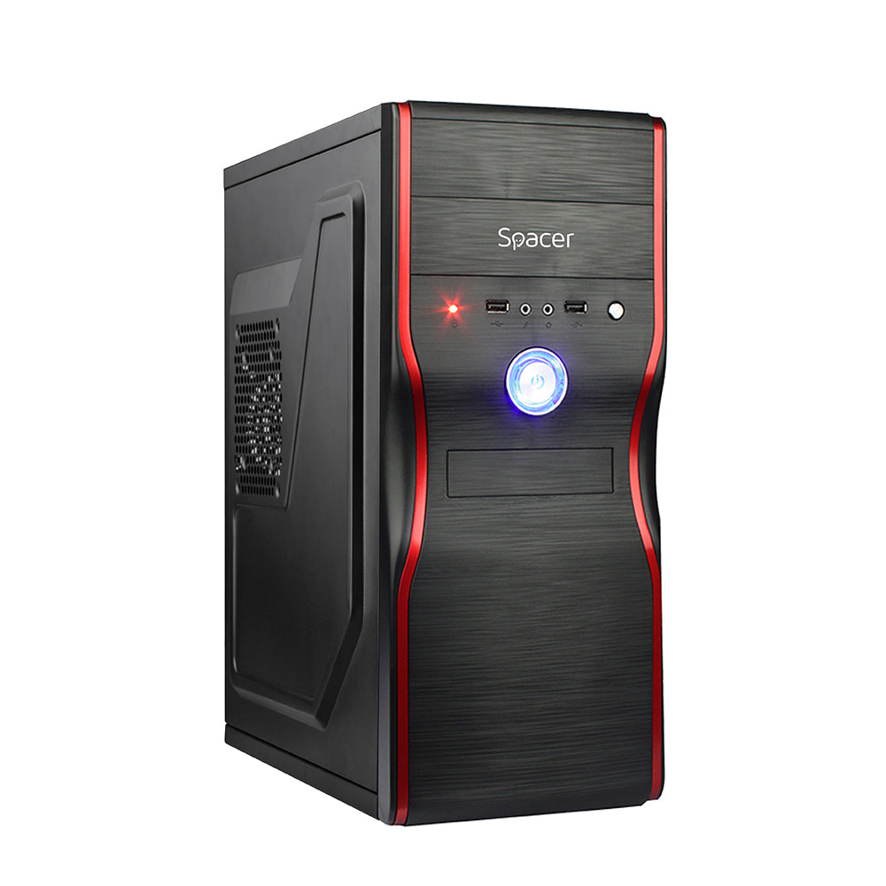 CARCASA SPACER, Middle Tower, ATX, "MERCURY", 450 (230W for 450 Desktop PC), USB 2.0 x 2, Jack 3.5mm x 2, "SPC-MERCURY"