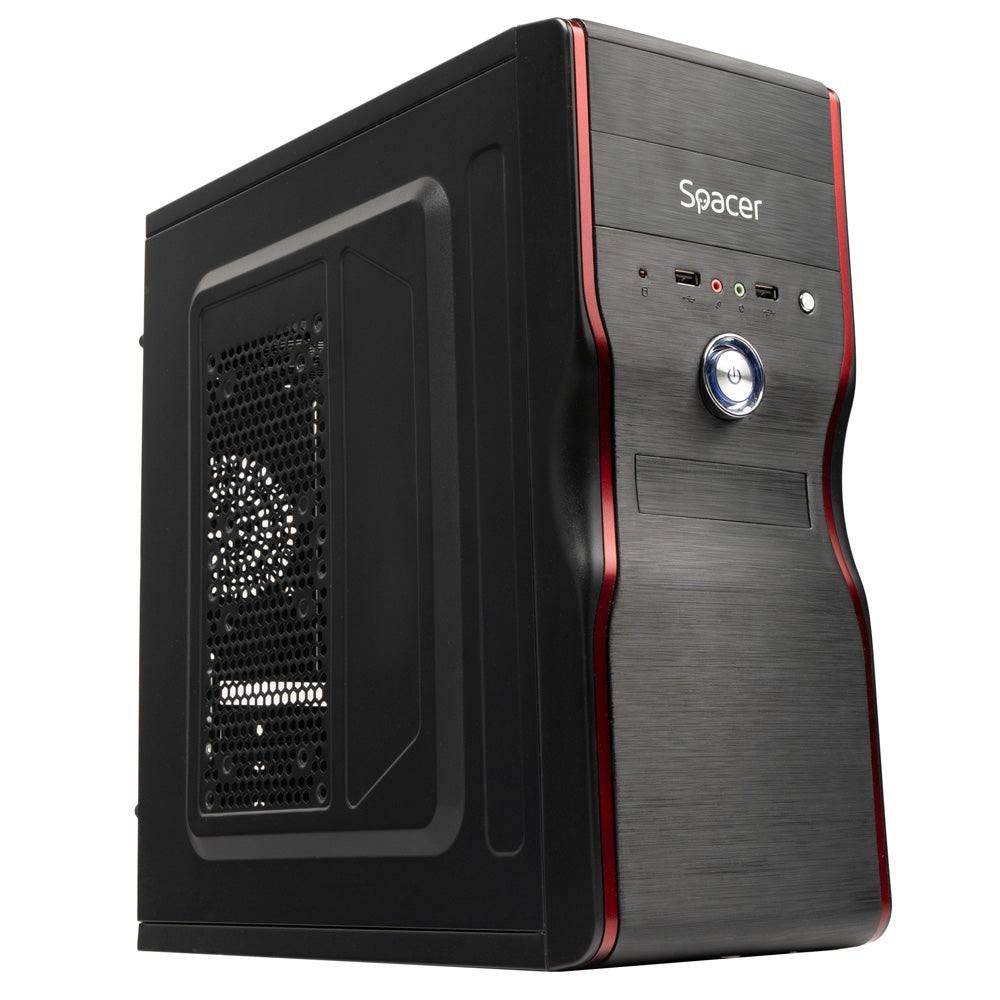CARCASA SPACER, Middle Tower, ATX, "NEW MERCURY", 500 (250W for 500 Desktop PC), USB 2.0 x 2, Jack 3.5mm x 2, "SPC-NEW MERCURY"