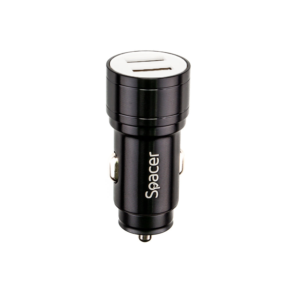 ALIMENTATOR auto SPACER Fast Charge 17W 5V/3.1A max, putere totala 17W, 2 x USB, pt. bricheta auto, black, "SPCC-DUO-02"