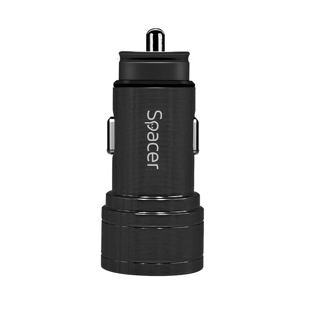 ALIMENTATOR auto SPACER Fast Charge 17W 5V/3.1A max, putere totala 17W, 2 x USB, pt. bricheta auto, black, "SPCC-DUO-02"