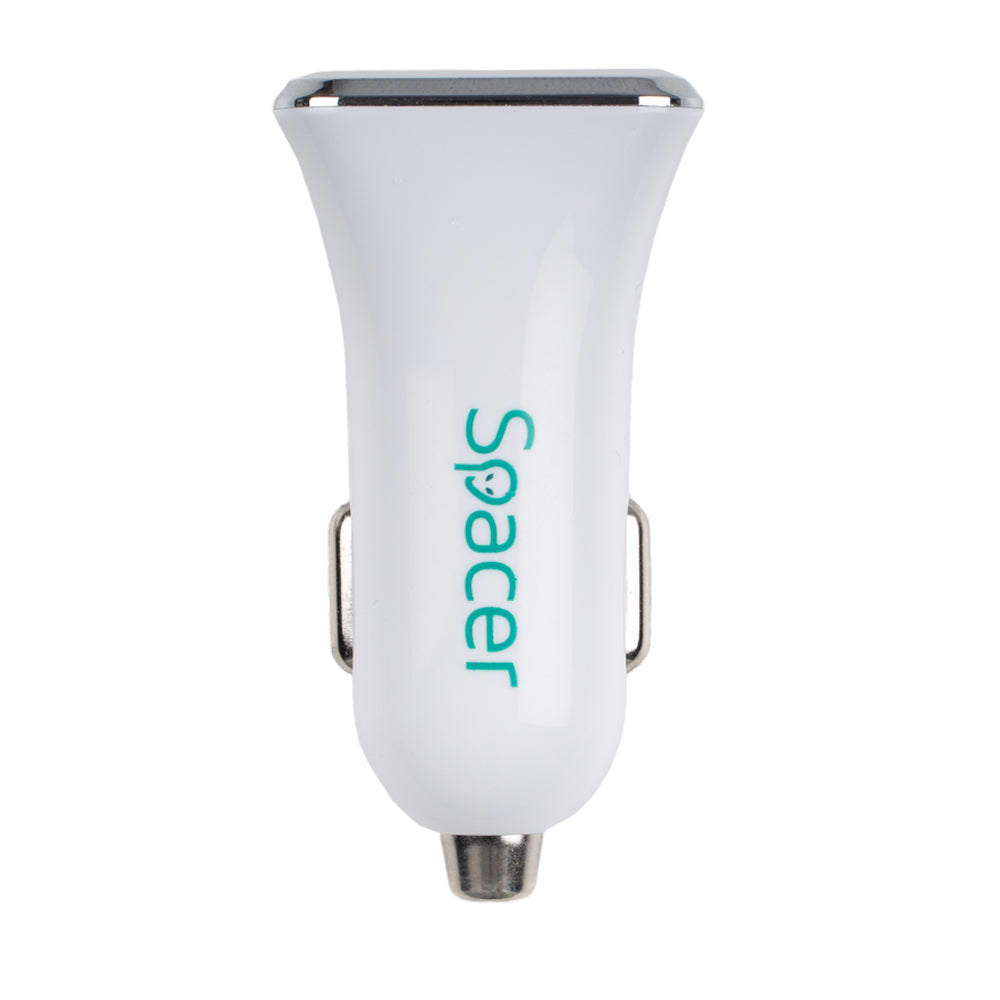 ALIMENTATOR auto SPACER QC si PD 38W total max, USB Quick Charge 18W; Power Delivery 20W, 38W total max., 1 x USB + 1 x USB Type-C, pt. bricheta auto, alb, "SPCC-DUOQ-04"
