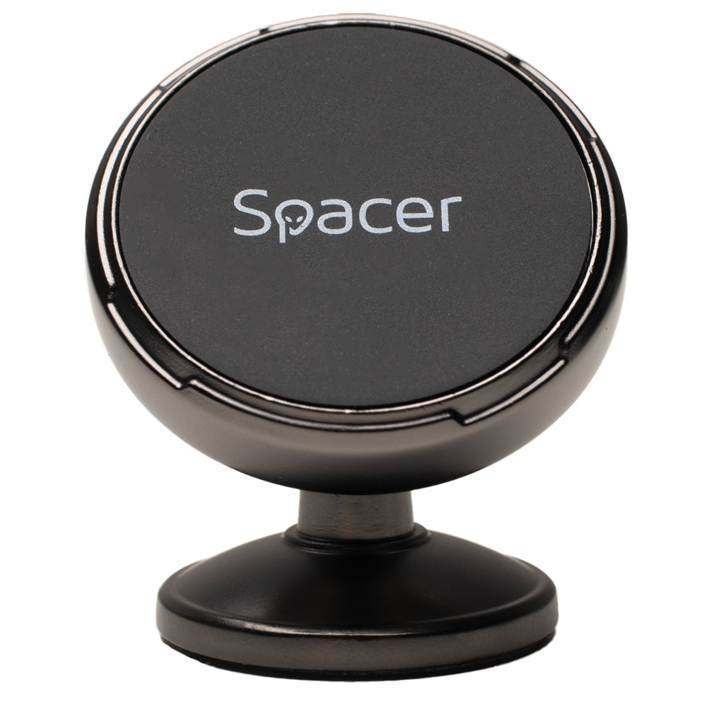 SUPORT auto magnetic SPACER pt. SmartPhone, Metalic,fixare prin adeziv, Magnetic, 4 SuperMagneti N50, rotire 360 grade, negru, "SPCH-MAG-FIX-03"
