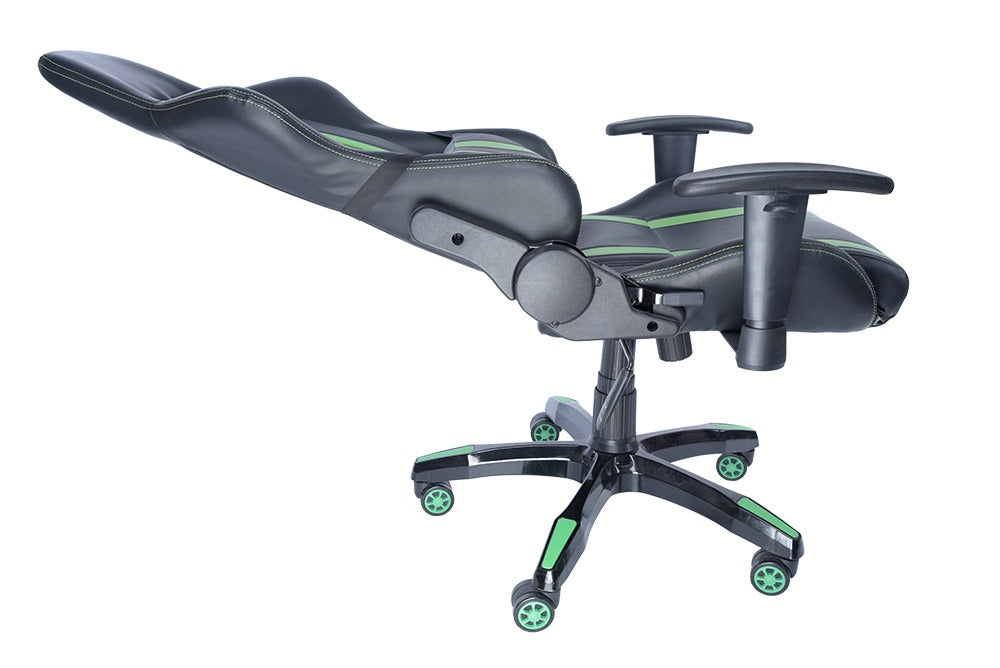 SCAUN GAMING SPACER imitatie piele, black & green, brate ajustabile, greutate max. 120kg, dimensiuni 69.5*77.5*126~132cm "SPCH-TRINITY-GRN"/45505852