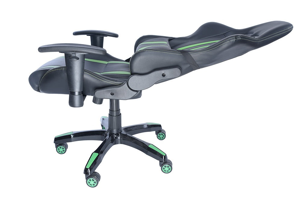 SCAUN GAMING SPACER imitatie piele, black & green, brate ajustabile, greutate max. 120kg, dimensiuni 69.5*77.5*126~132cm "SPCH-TRINITY-GRN"/45505852