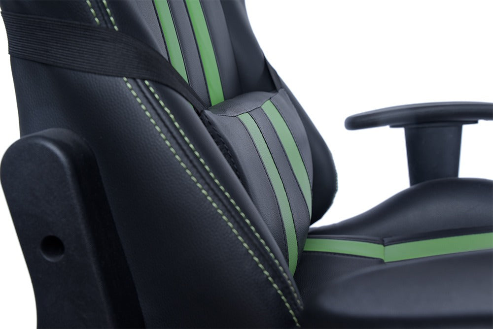 SCAUN GAMING SPACER imitatie piele, black & green, brate ajustabile, greutate max. 120kg, dimensiuni 69.5*77.5*126~132cm "SPCH-TRINITY-GRN"/45505852