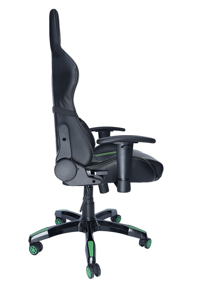 SCAUN GAMING SPACER imitatie piele, black & green, brate ajustabile, greutate max. 120kg, dimensiuni 69.5*77.5*126~132cm "SPCH-TRINITY-GRN"/45505852
