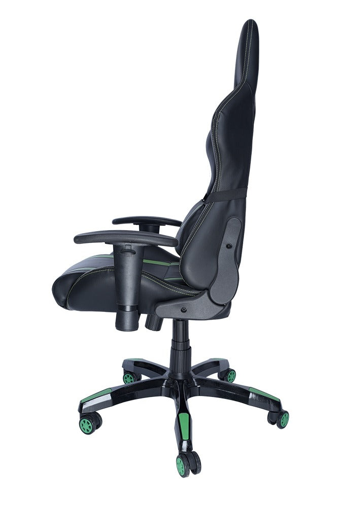 SCAUN GAMING SPACER imitatie piele, black & green, brate ajustabile, greutate max. 120kg, dimensiuni 69.5*77.5*126~132cm "SPCH-TRINITY-GRN"/45505852