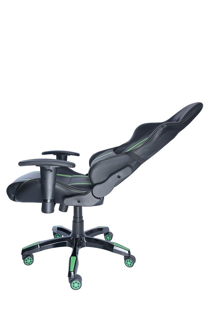 SCAUN GAMING SPACER imitatie piele, black & green, brate ajustabile, greutate max. 120kg, dimensiuni 69.5*77.5*126~132cm "SPCH-TRINITY-GRN"/45505852