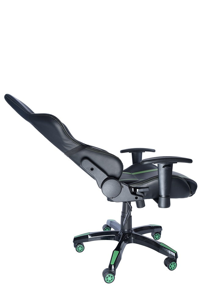 SCAUN GAMING SPACER imitatie piele, black & green, brate ajustabile, greutate max. 120kg, dimensiuni 69.5*77.5*126~132cm "SPCH-TRINITY-GRN"/45505852