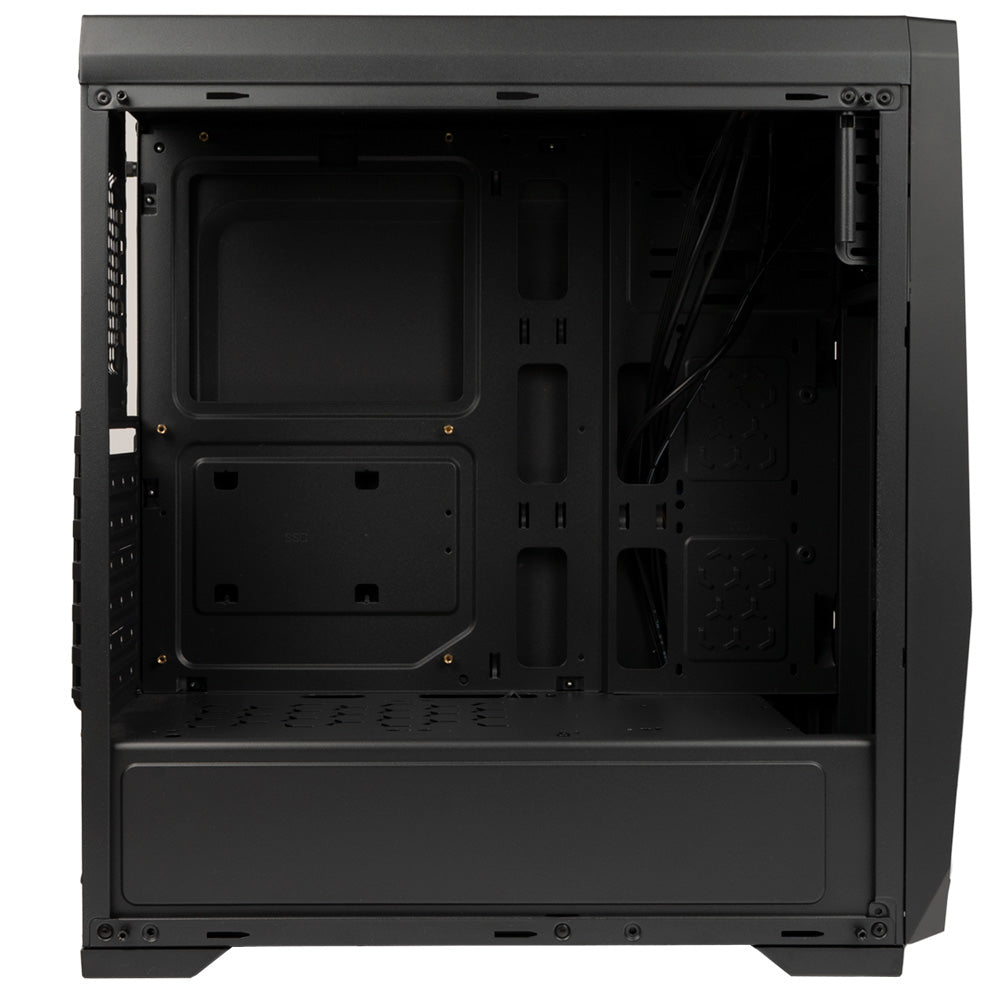 CARCASA SPACER - gaming, Middle Tower, ATX, "FLASH", fara sursa, sticla securizata, USB 2.0 x 2, USB 3.0 x 1, PSU shroud, black "SPCS-GC-FLASH"