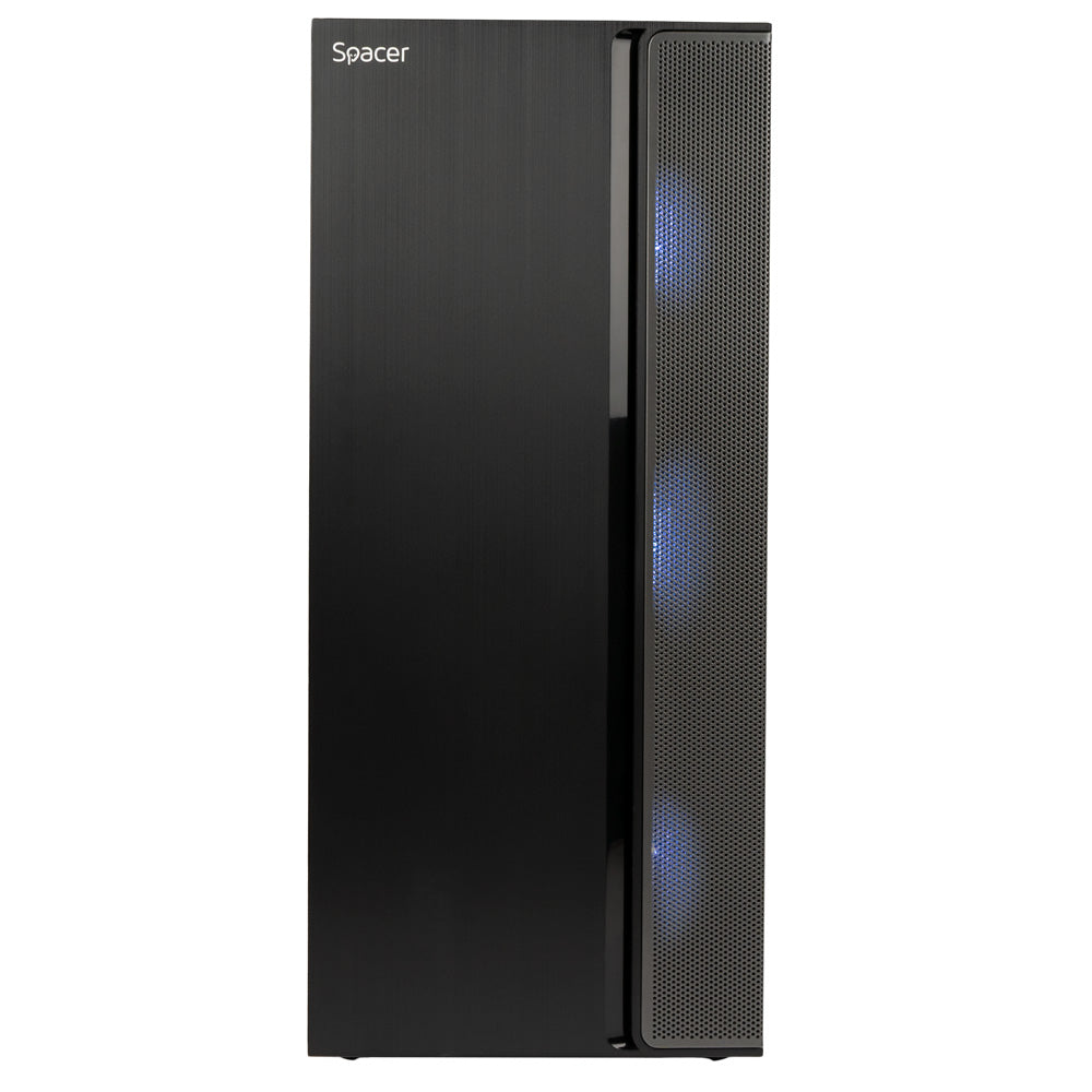 CARCASA SPACER - gaming, Middle Tower, ATX, "ICE-HERO", fara sursa, sticla securizata, 6 x fan, USB 2.0 x 2, USB 3.0 x 1, HD-Audio Jack 3.5mm x 2, mesh , " SPCS-GC-ICE-HERO"