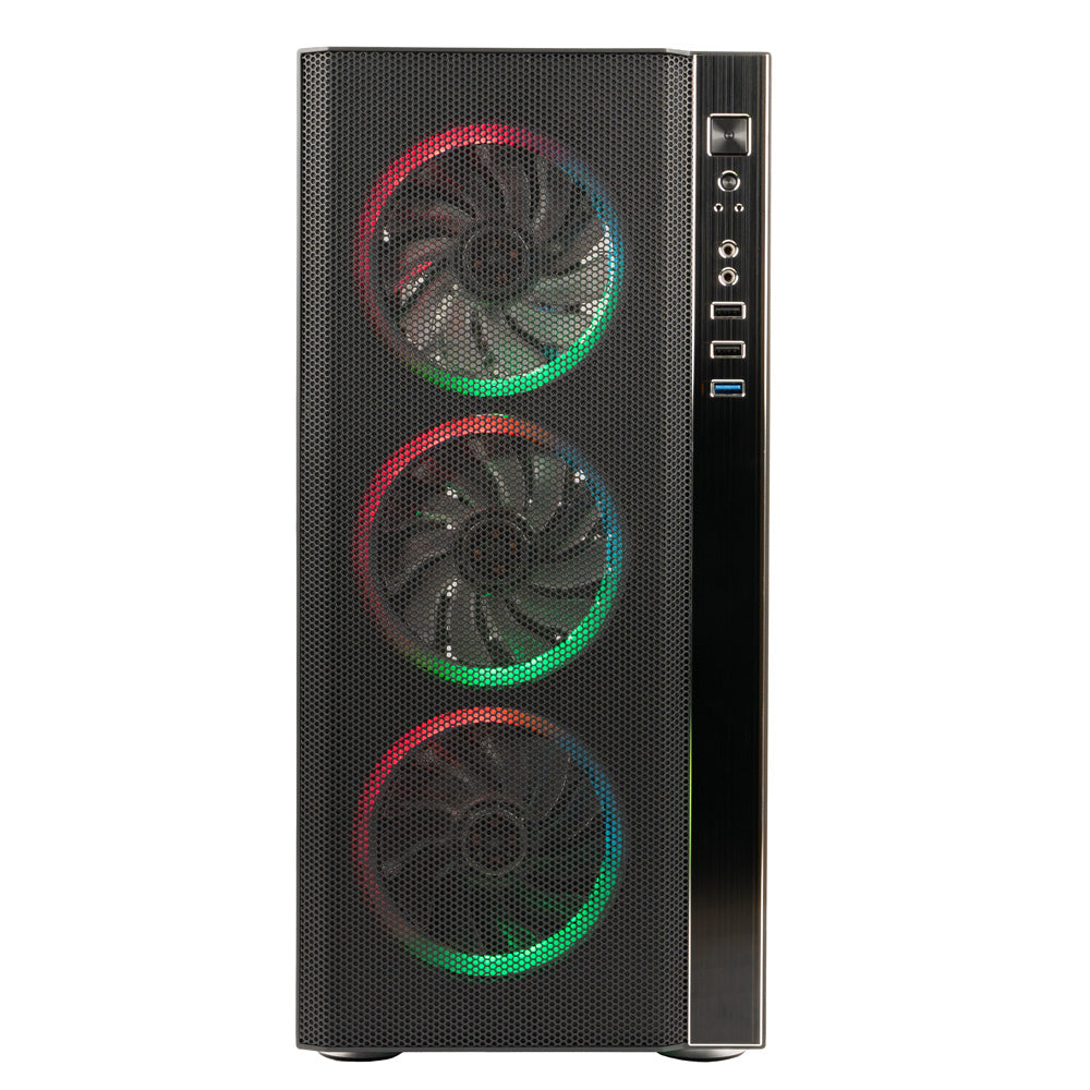 CARCASA SPACER - gaming, Middle Tower, ATX, "RAINBOW", fara sursa, sticla securizata, 4 x ARGB fan, USB 2.0 x 2, USB 3.0 x 1, HD-Audio, mesh, HUB, telecomanda, panou frontal plasa metalica+aluminiu, "SPCS-GC-RAINBOW"