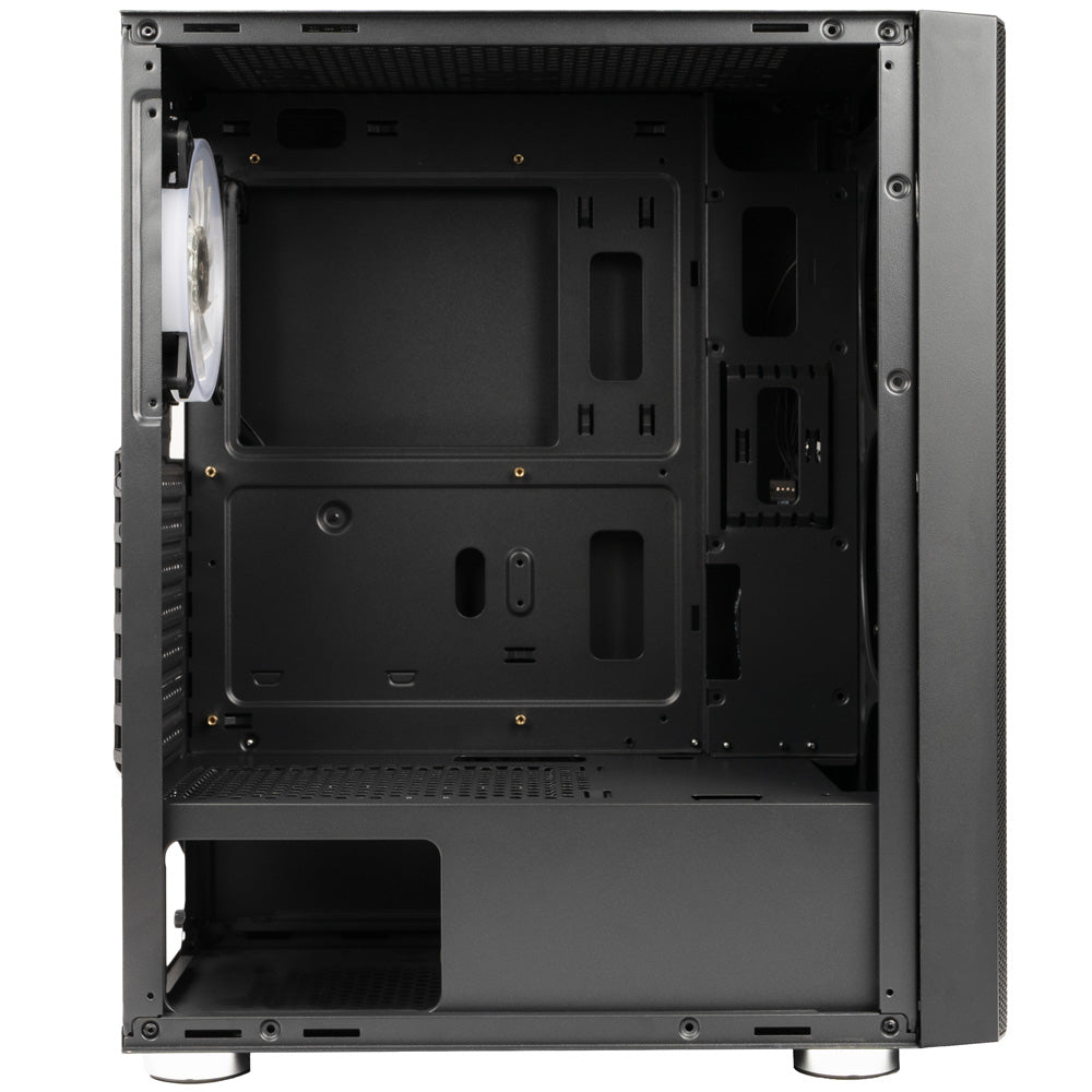 CARCASA SPACER - gaming, Middle Tower, ATX, "RAINBOW", fara sursa, sticla securizata, 4 x ARGB fan, USB 2.0 x 2, USB 3.0 x 1, HD-Audio, mesh, HUB, telecomanda, panou frontal plasa metalica+aluminiu, "SPCS-GC-RAINBOW"