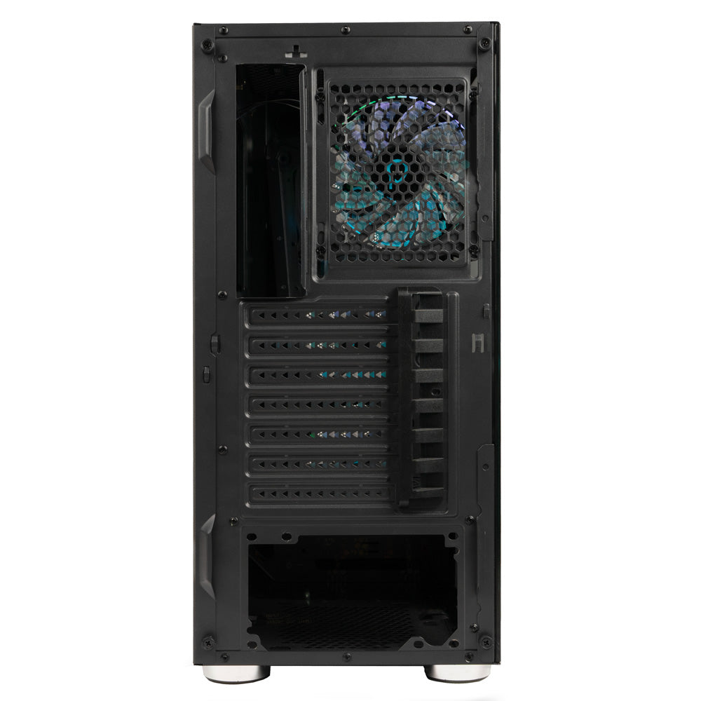 CARCASA SPACER - gaming, Middle Tower, ATX, "RAINBOW", fara sursa, sticla securizata, 4 x ARGB fan, USB 2.0 x 2, USB 3.0 x 1, HD-Audio, mesh, HUB, telecomanda, panou frontal plasa metalica+aluminiu, "SPCS-GC-RAINBOW"