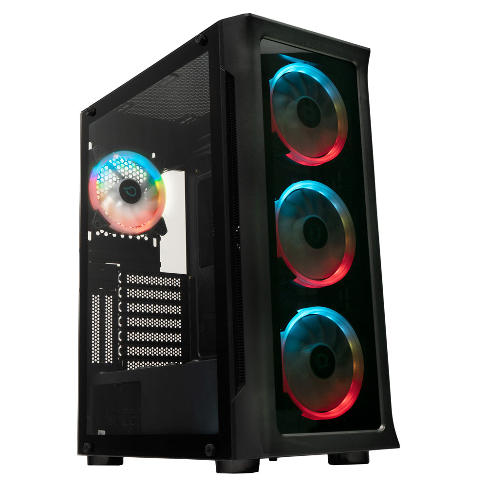 CARCASA SPACER - gaming, Middle Tower, ATX, "SHIELD", fara sursa, sticla securizata, 4 x ARGB fan, HUB, telecomanda, USB 3.0 x 1, USB 2.0 x 2, HD-AUdio, Jack 3.5mm x 2 ,"SPCS-GC-SHIELD"