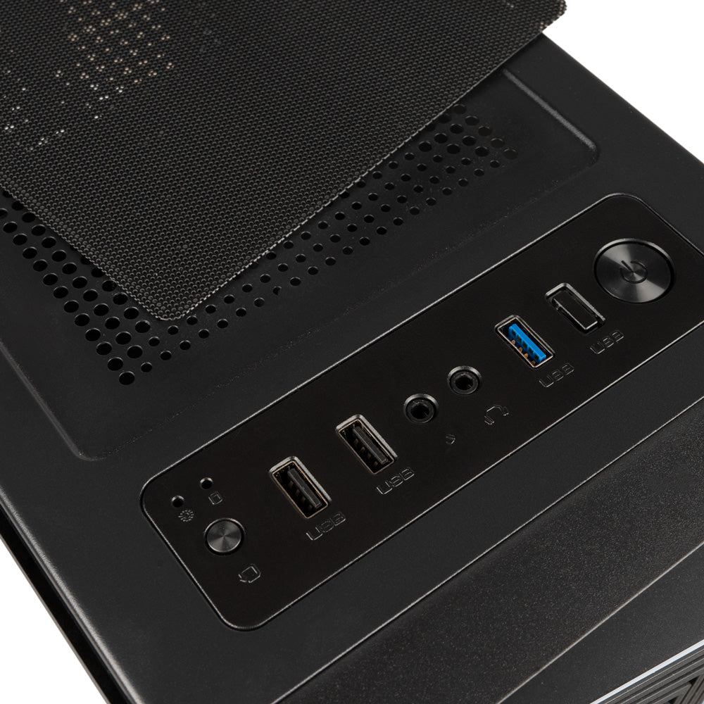CARCASA SPACER - gaming, Middle Tower, ATX, "WARRIOR", fara sursa, sticla securizata, USB 2.0 x 2, USB 3.0 x 1, HD Audio x 2, PSU shroud, banda LED RGB, black "SPCS-GC-WARRIOR"