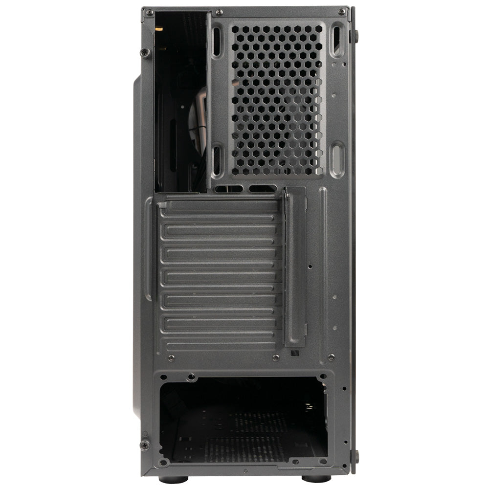 CARCASA SPACER - gaming, Middle Tower, ATX, "WARRIOR", fara sursa, sticla securizata, USB 2.0 x 2, USB 3.0 x 1, HD Audio x 2, PSU shroud, banda LED RGB, black "SPCS-GC-WARRIOR"