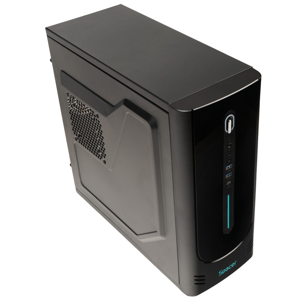 CARCASA SPACER - office, Middle Tower, ATX, fara sursa, USB 3.0 x 2, USB Type C x 1, HD Audio, black "SPCS-OC-CHRONOS"