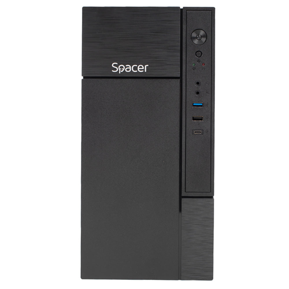 CARCASA SPACER, Mini Tower, mATX, "MINI", fara sursa, USB 3.0 x 1, USB 2.0 x 1, USB Type C x 1, HD Audio, black "SPCS-OC-MINI"