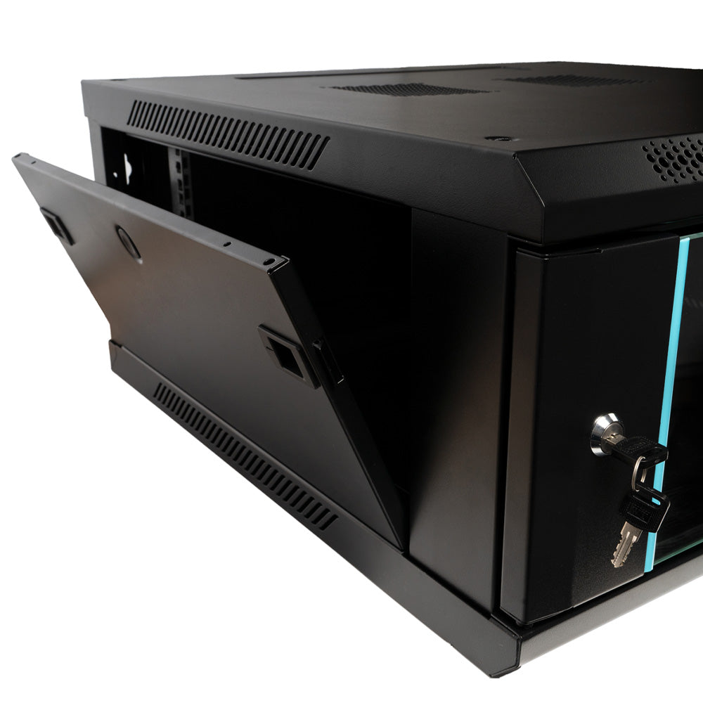 CABINET 19" SPACER 4U 600x600mm, fixare pe perete, Flatpack (dezasamblat), Black, usa sticla cu blocare, panouri detasabile, otel 1.5mm, sarcina maxima 60Kg, "SPCW-4U-600-BK-03"