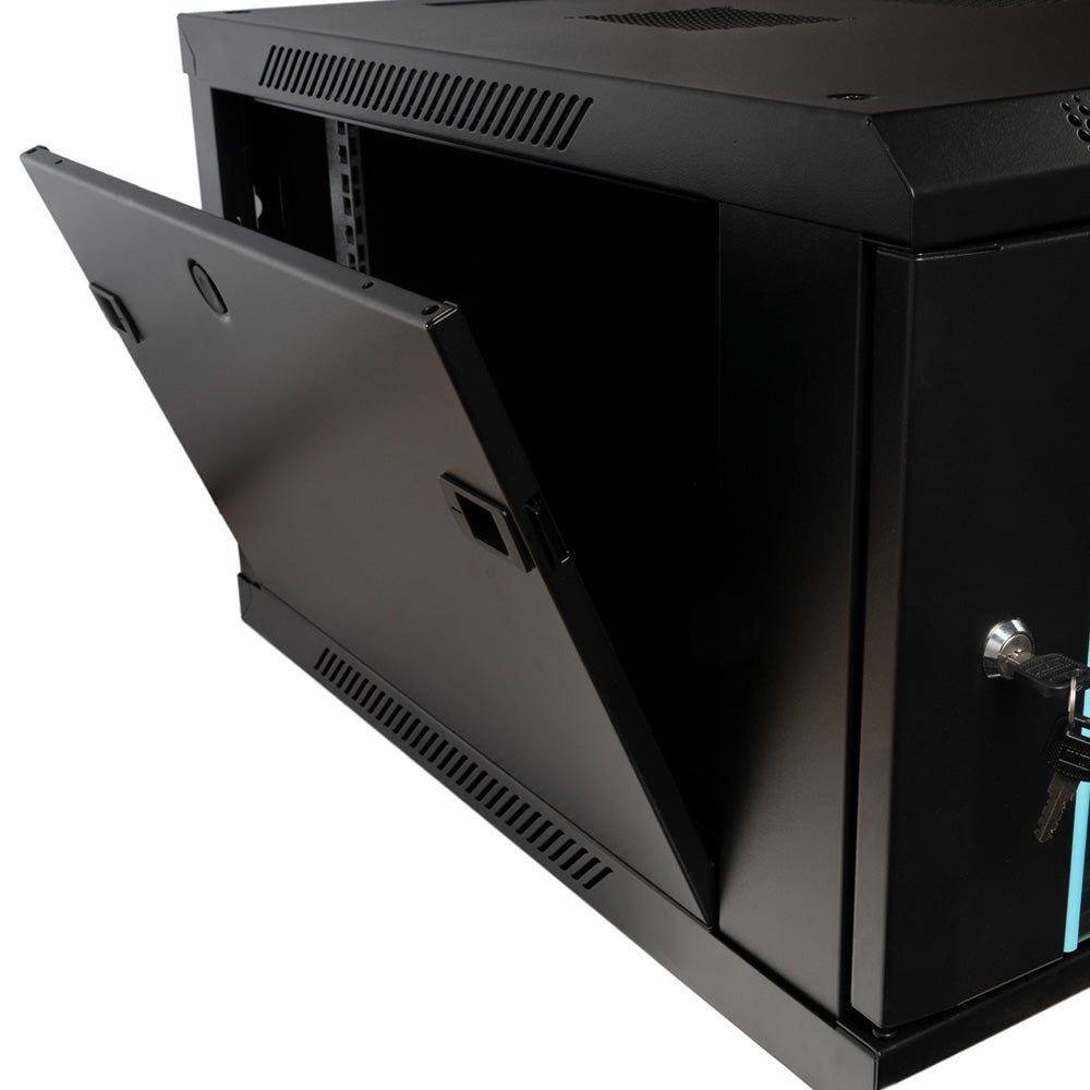 CABINET 19" SPACER 6U 600x600mm, fixare pe perete, Flatpack (dezasamblat), Black, usa sticla cu blocare, panouri detasabile, otel 1.5mm, sarcina maxima 60Kg, "SPCW-6U-600-BK-03"