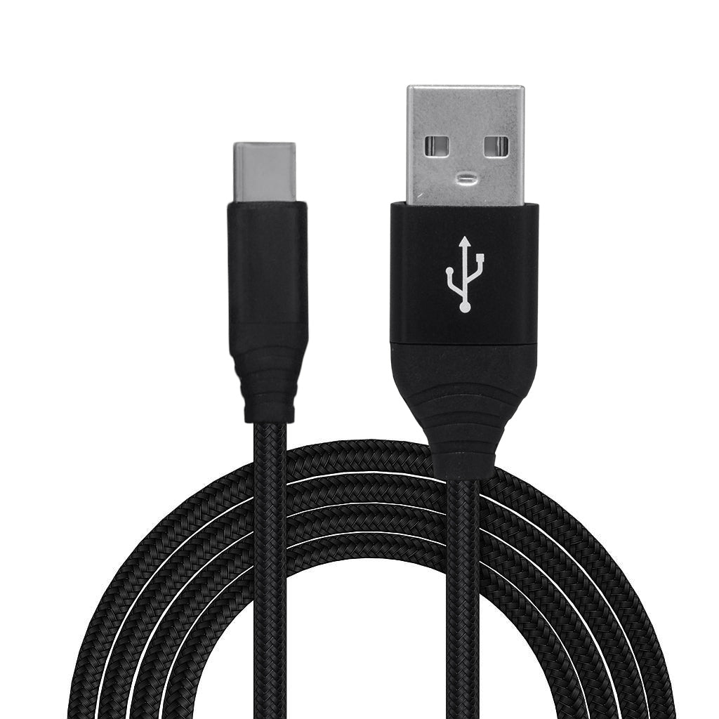 CABLU alimentare si date SPACER, pt. smartphone, USB 3.0 (T) la Type-C (T), Braided,2.1A ,Retail pack, 0.5m, black, "SPDC-TYPEC-BRD-BK-0.5"