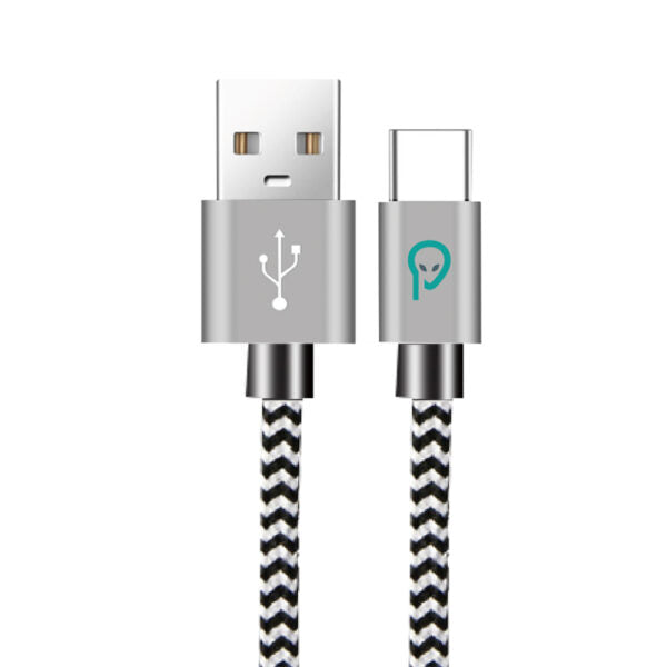 CABLU alimentare si date SPACER, pt. smartphone, USB 3.0 (T) la Type-C (T), 2.1A, braided, retail pack, 1m, zebra,"SPDC-TYPEC-BRD-ZBR-1.0"