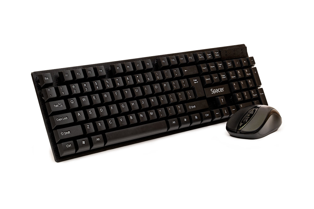 KIT wireless SPACER, tastatura wireless + mouse wireless, black, "SPDS-1100"