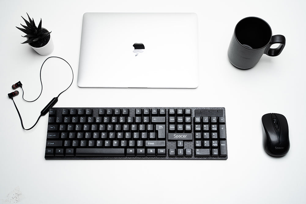 KIT wireless SPACER, tastatura wireless + mouse wireless, black, "SPDS-1100"