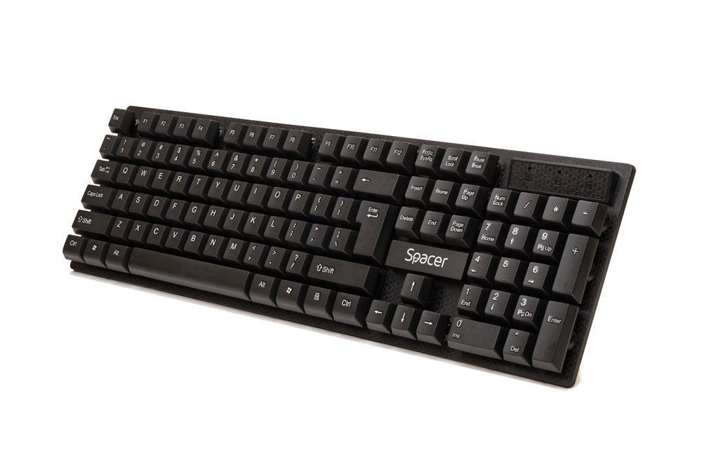 KIT wireless SPACER, tastatura wireless + mouse wireless, black, "SPDS-1100"