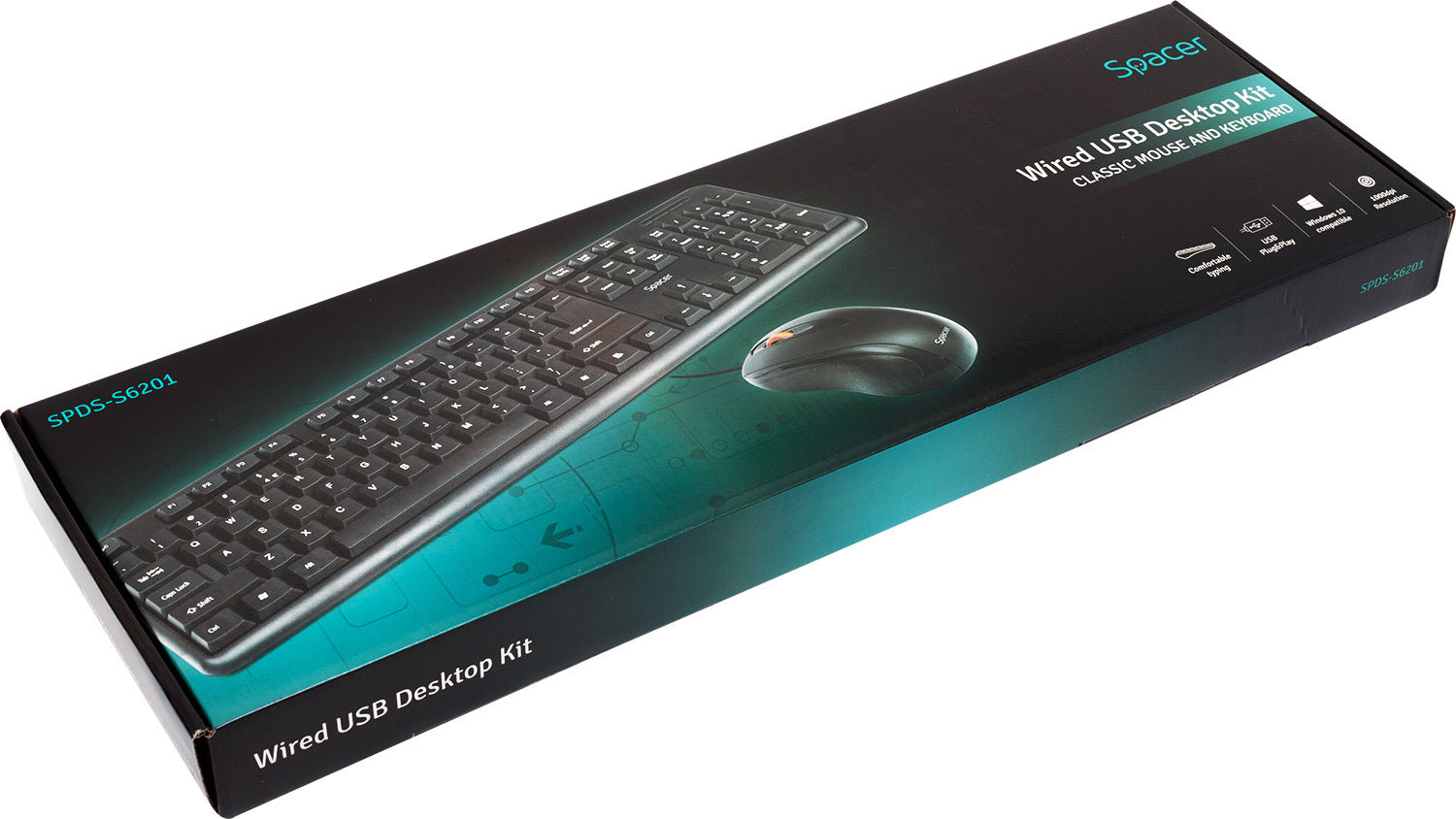 KIT wired SPACER USB, tastatura "SPKB-S62" + mouse optic "SPMO-F01", black, "SPDS-S6201" 45505412