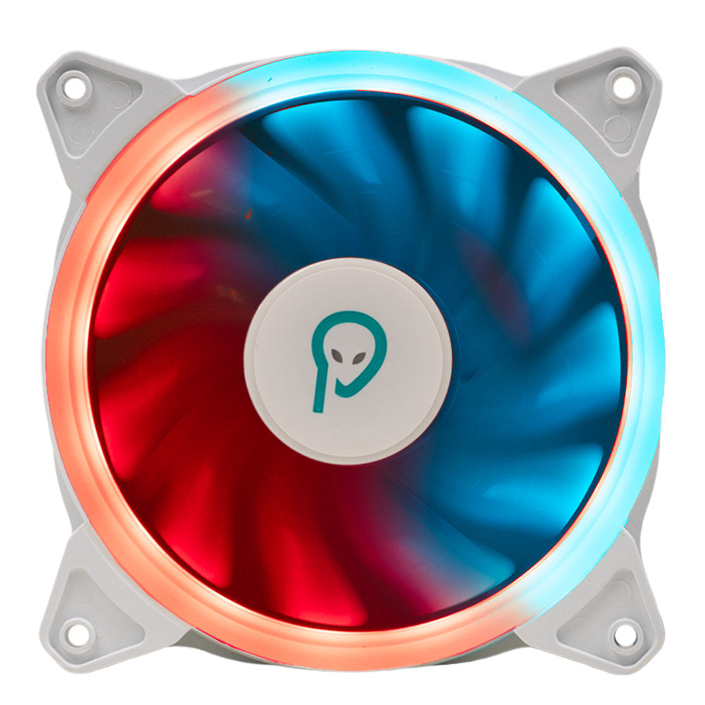 VENTILATOR SPACER PC 120x120x25 mm ARGB light diferite setari ale jocului de culori, posibilitate conectare fan hub, Hydraulic Bearing, conector 3/4-pin, white, " SPFC-120-WH-ARGB "