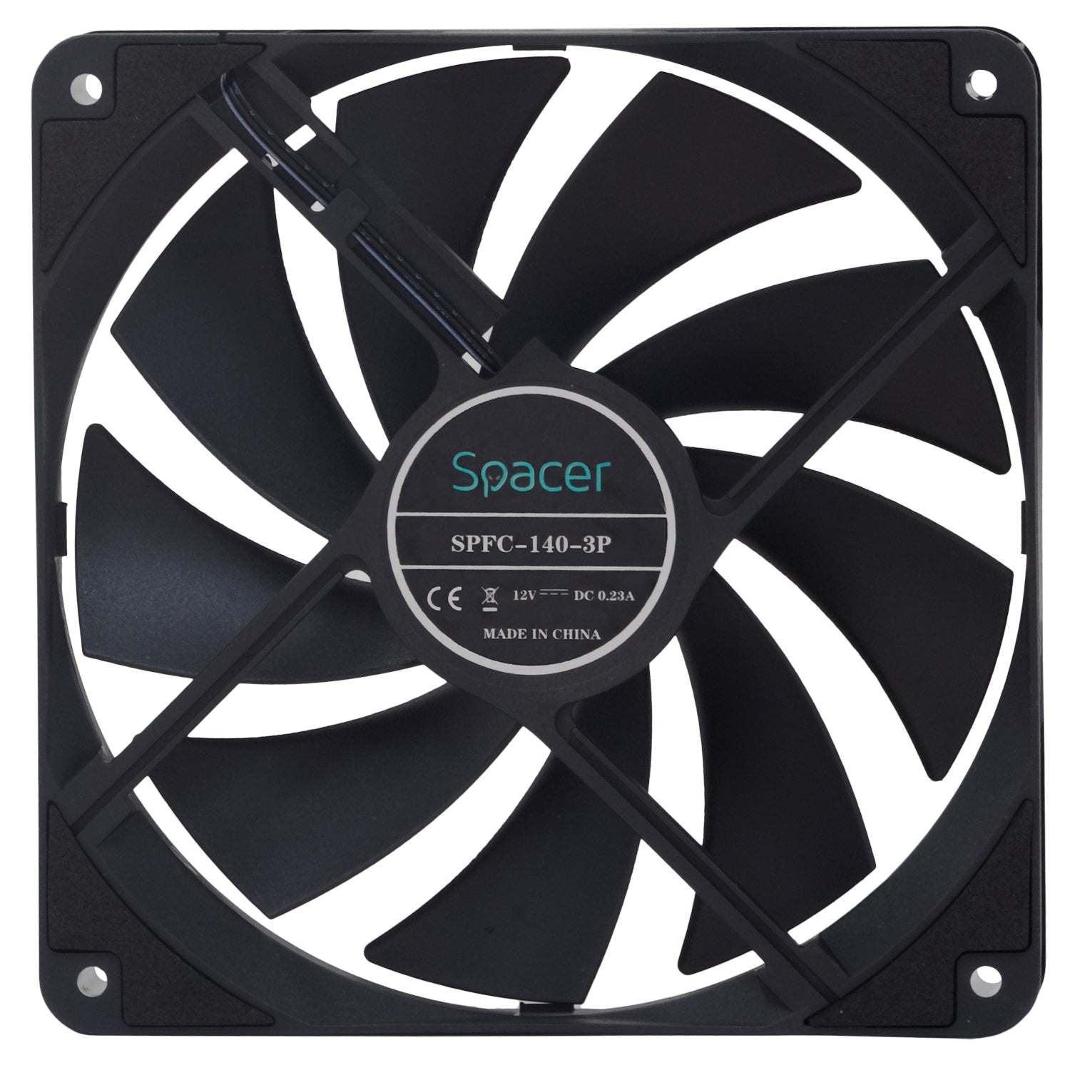 VENTILATOR SPACER PC 140x140x25 mm, Hydraulic Bearing, 67.6CFM, conector 3-pin, no LED, black "SPFC-140-3P"