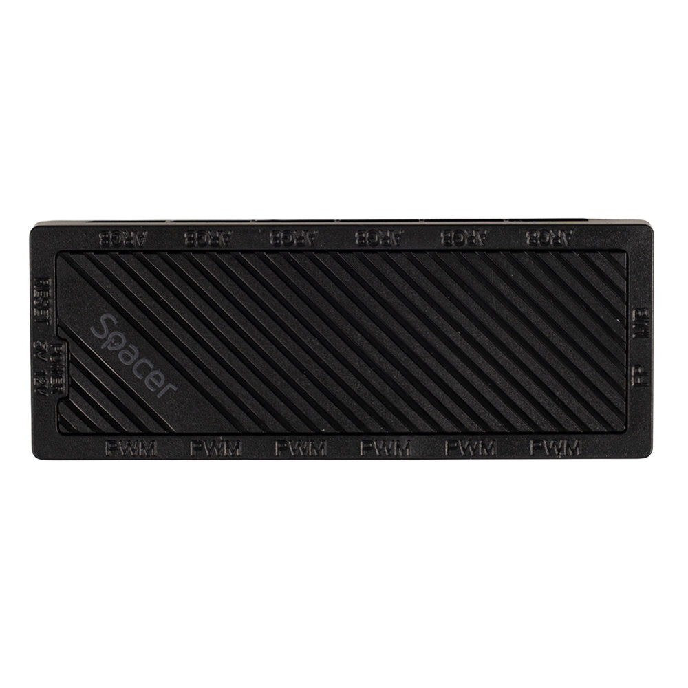 FAN HUB SPACER pt. maxim 6 ventilatoare ARGB, telecomanda pt. setat iluminarea RGB, sincronizare cu MB, alimentare 4-pin/ &nbsp;culori 3-pin, magnetic, black, "SPFC-ARGB-BK-6F "