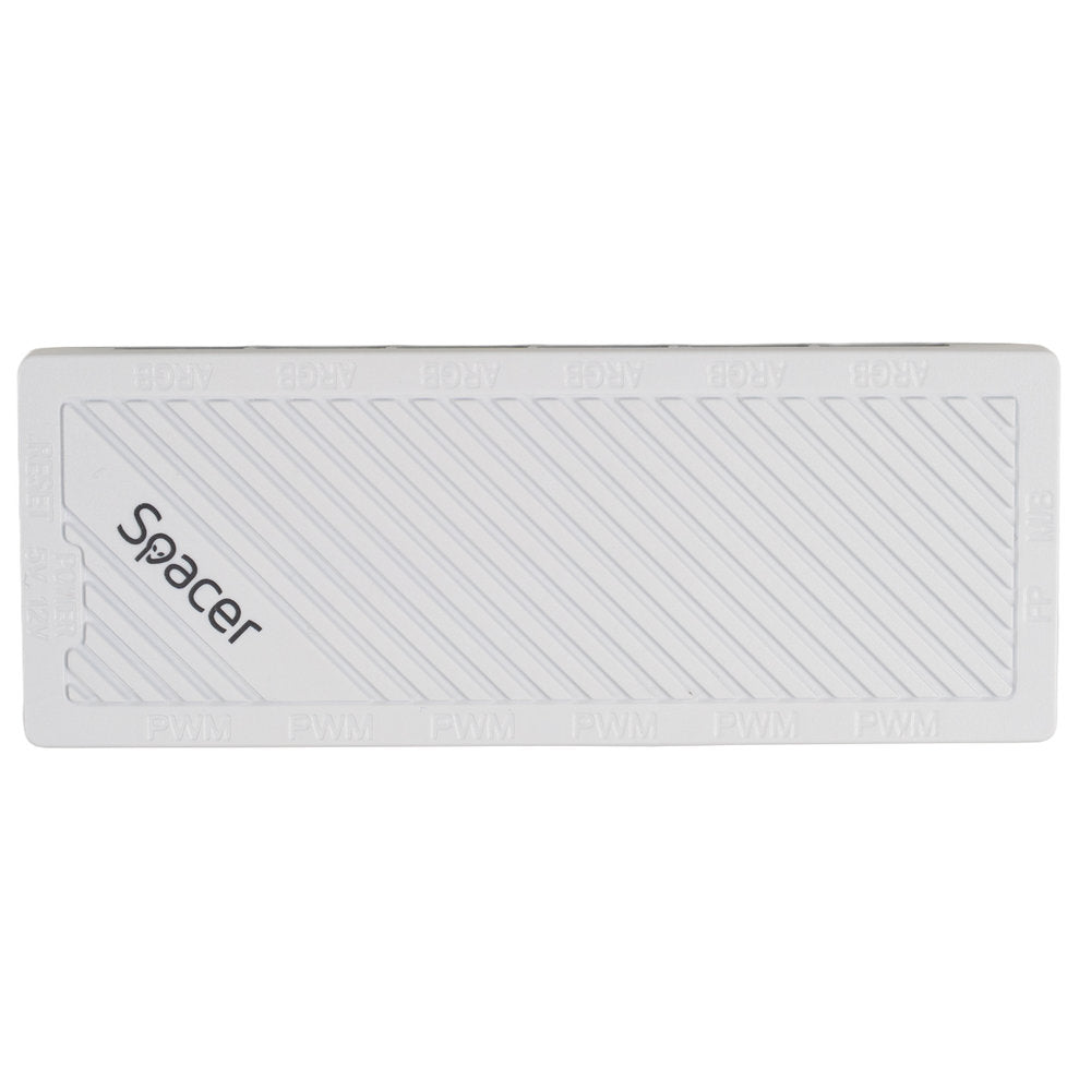FAN HUB SPACER pt. maxim 6 ventilatoare ARGB, telecomanda pt. setat iluminarea RGB, sincronizare cu MB, alimentare 4-pin/ &nbsp;culori 3-pin, magnetic, white, "SPFC-ARGB-WH-6F "