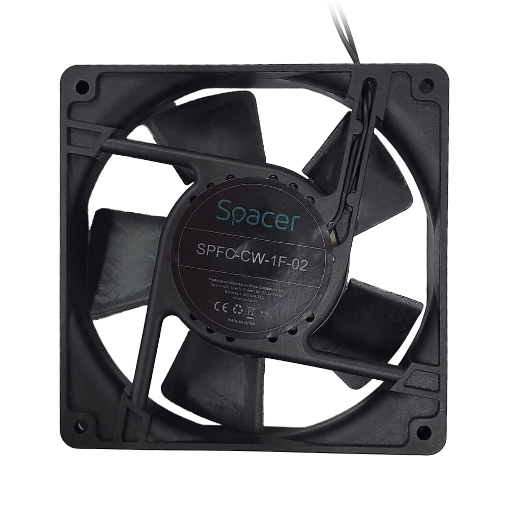 UNITATE RACIRE SPACER, 1U pentru rack 19", 120mm, 2300rpm, 30dBA, flux aer 69cfm, otel 0.8mm, cablu 0.7m, black "SPFC-CW-1F-02"