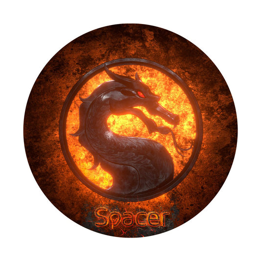 Covor pentru scaun gaming SPACER, protectie parchet, cauciuc si material textil, 1200 x 3mm, rotund, DRAGON 46501474 "SPFP-DRAGON-120"