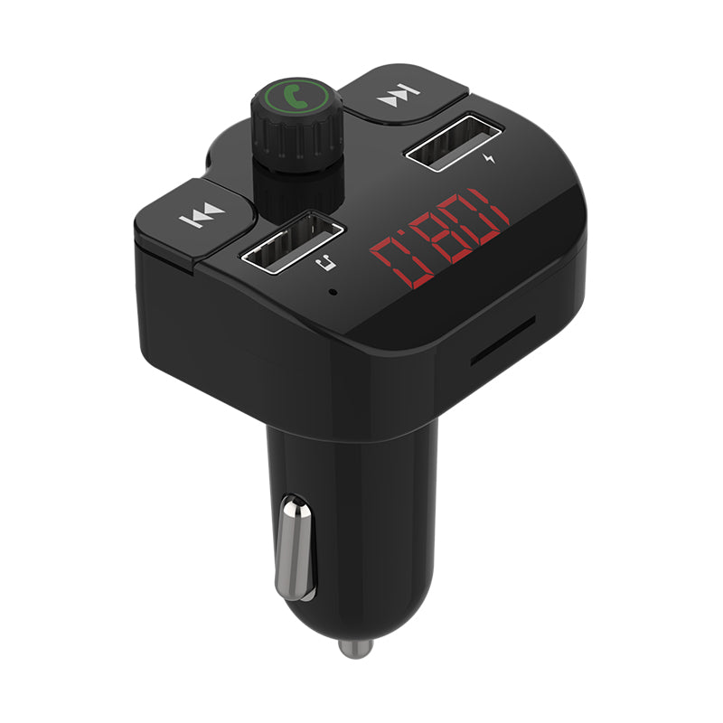 MODULATOR AUTO FM SPACER, Bluetooth 5.0, 2xUSB max. 5V/3.1A, 12V-24V, max. 10-15m, mic max. 0-1m, format MP3/WMA, 206 canale 87.5-108Mhz, USB disk, microSD, answer/hang up/redial, protectie circuit, black, "SPFM-02""43502141"