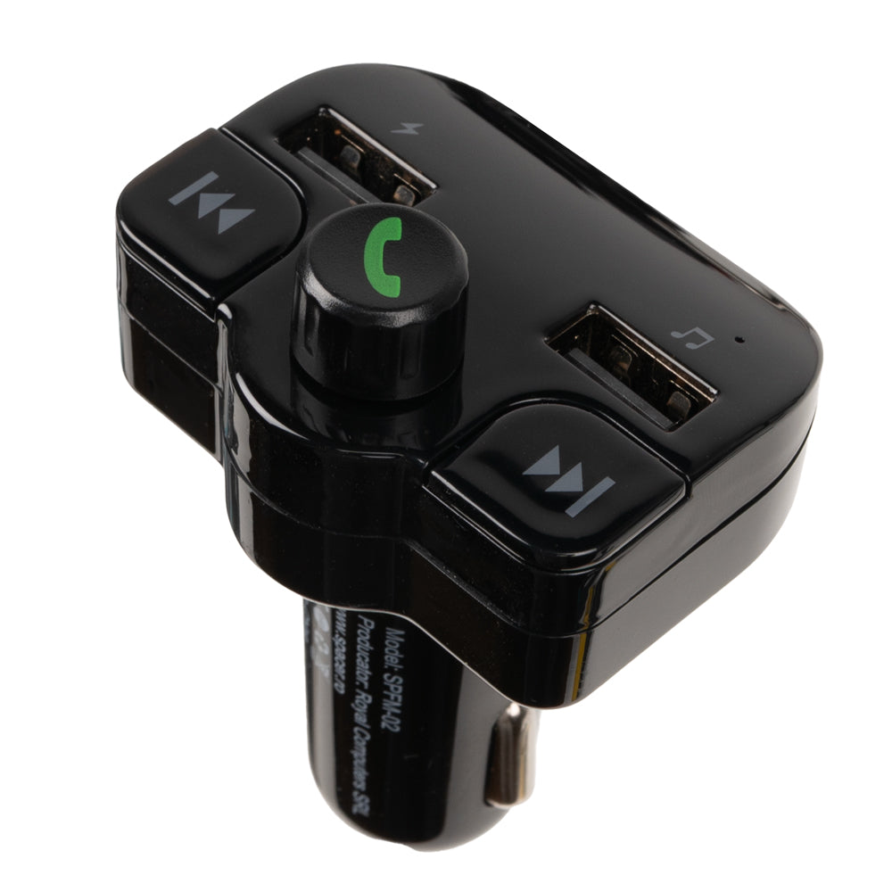 MODULATOR AUTO FM SPACER, Bluetooth 5.0, 2xUSB max. 5V/3.1A, 12V-24V, max. 10-15m, mic max. 0-1m, format MP3/WMA, 206 canale 87.5-108Mhz, USB disk, microSD, answer/hang up/redial, protectie circuit, black, "SPFM-02""43502141"