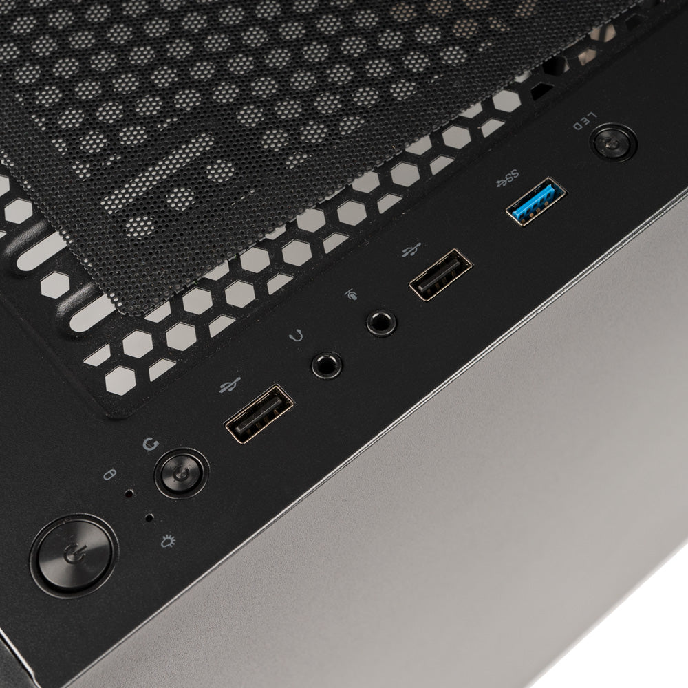 CARCASA SPACER - gaming, Middle Tower, ATX, "THUNDER", fara sursa, usa sticla securizata (balama), banda LED RGB, USB 2.0 x 2, USB 3.0 x 1, HD-Audio Jack 3.5mm x 2, mesh , "SPGC-THUNDER"