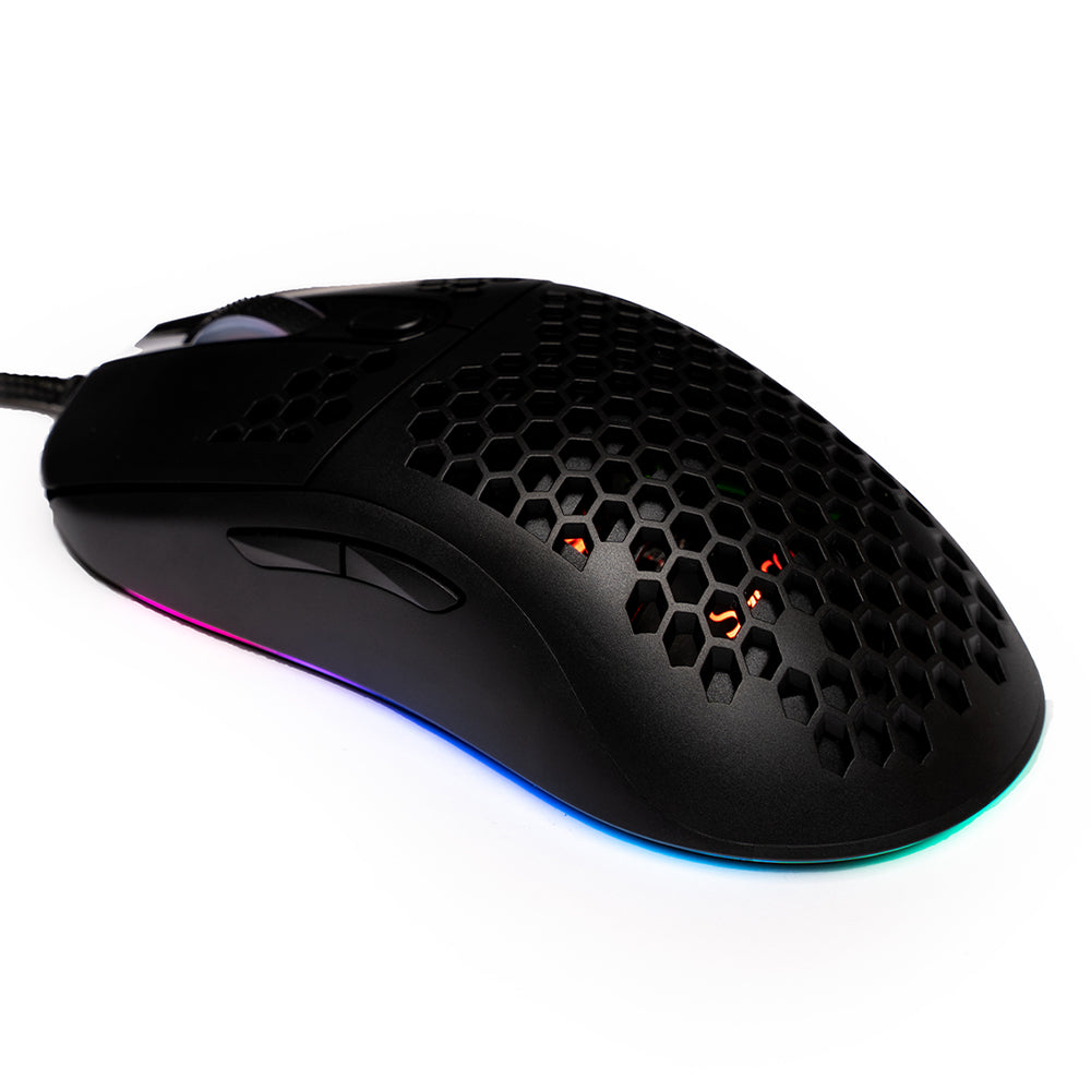 MOUSE Spacer - gaming, gaming, cu fir, USB, optic, 6.400 dpi, butoane/scroll 7/1, iluminare RGB, negru, "SPGM-ALIEN-LIGHT"