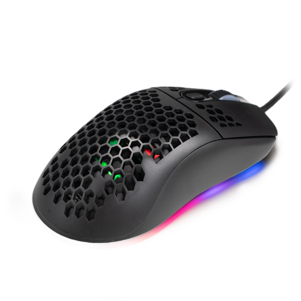 MOUSE Spacer - gaming, gaming, cu fir, USB, optic, 6.400 dpi, butoane/scroll 7/1, iluminare RGB, negru, "SPGM-ALIEN-LIGHT"
