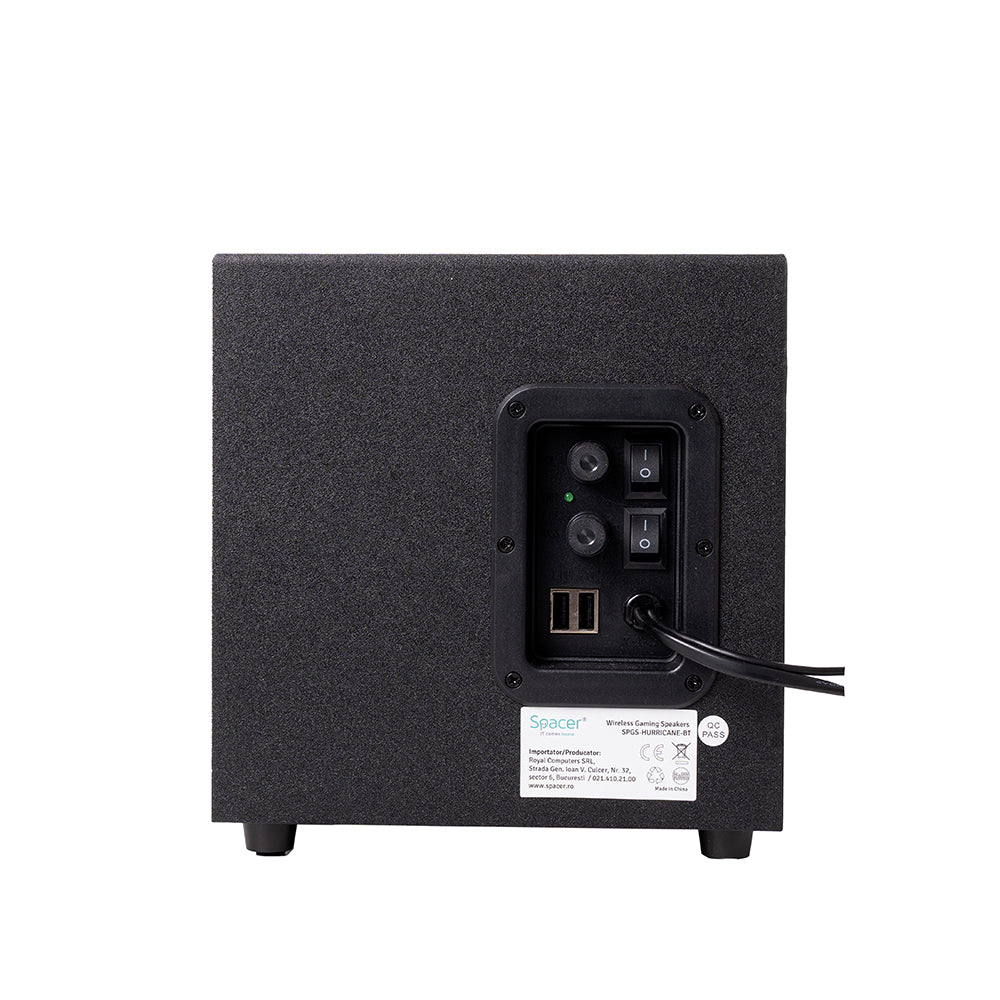 BOXE SPACER Gaming 2.1, RMS: 14W (2 x 3W + 8W), bluetooth, telecomanda wireless, control volum, bass, subwoofer lemn MDF
