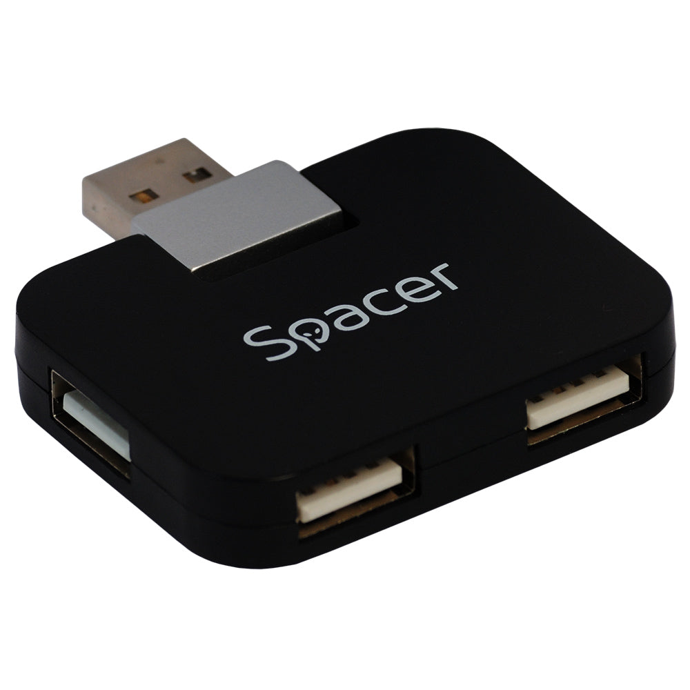 HUB extern SPACER, porturi USB: USB 2.0 x 4, conectare prin USB 2.0, cablu 1m, negru, "SPH-316"