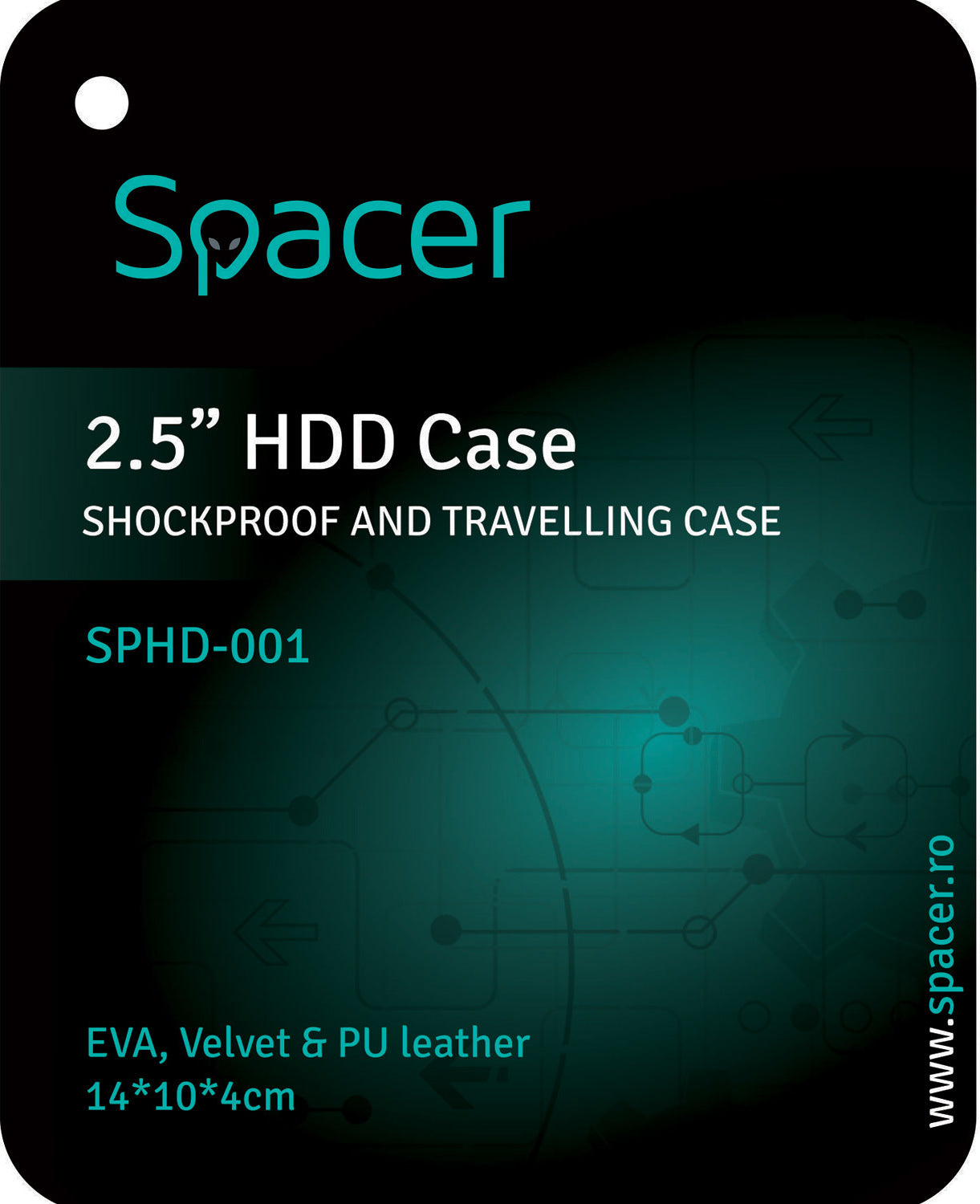 HUSA SPACER, pt HDD/SSD 2.5", buzunar intern plasa, negru, "SPHD-001"