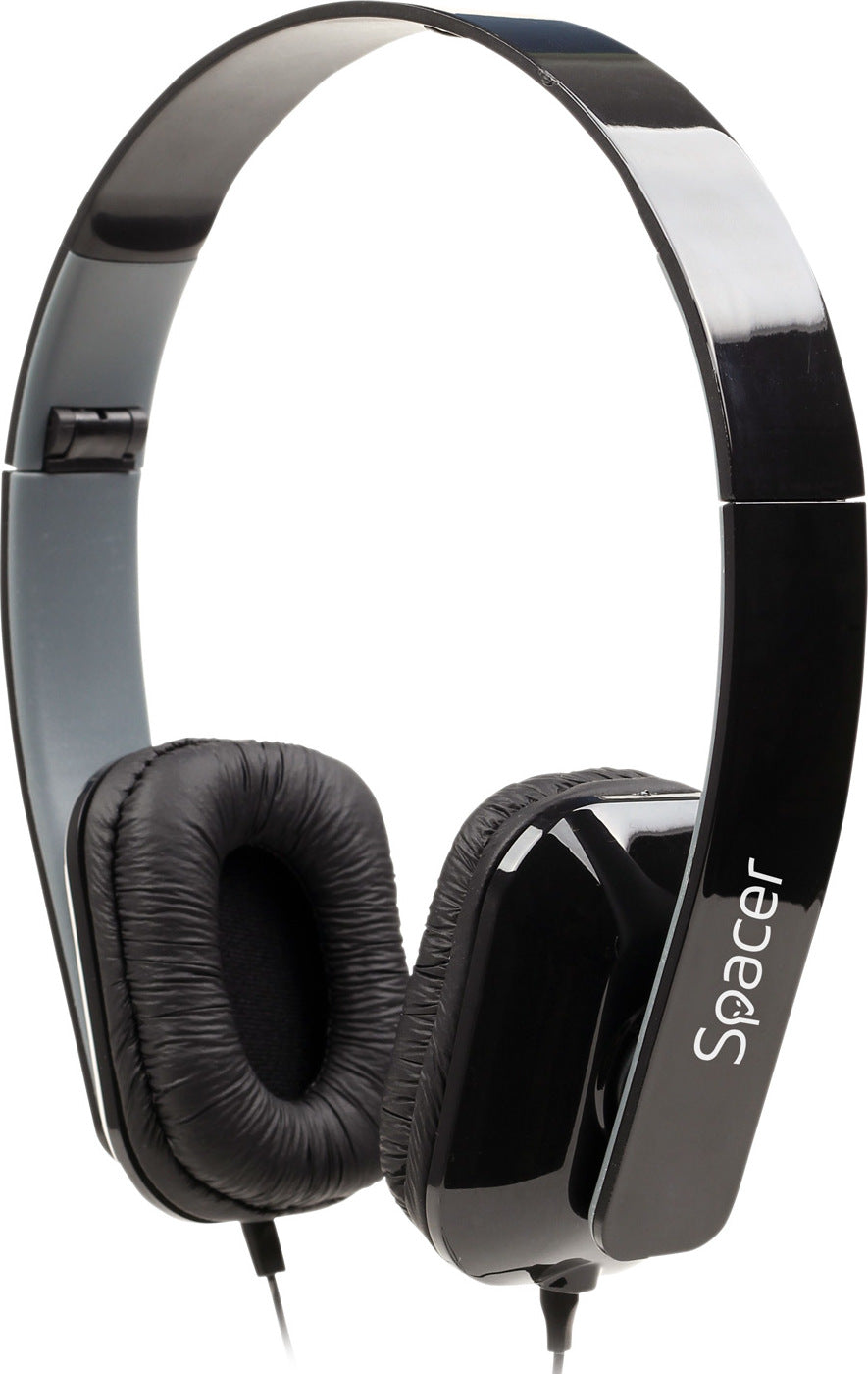 CASTI SPACER cu microfon. pe fir (handsfree), jack 3.5mm, black "SPK-205"   (include TV 0.75 lei)
