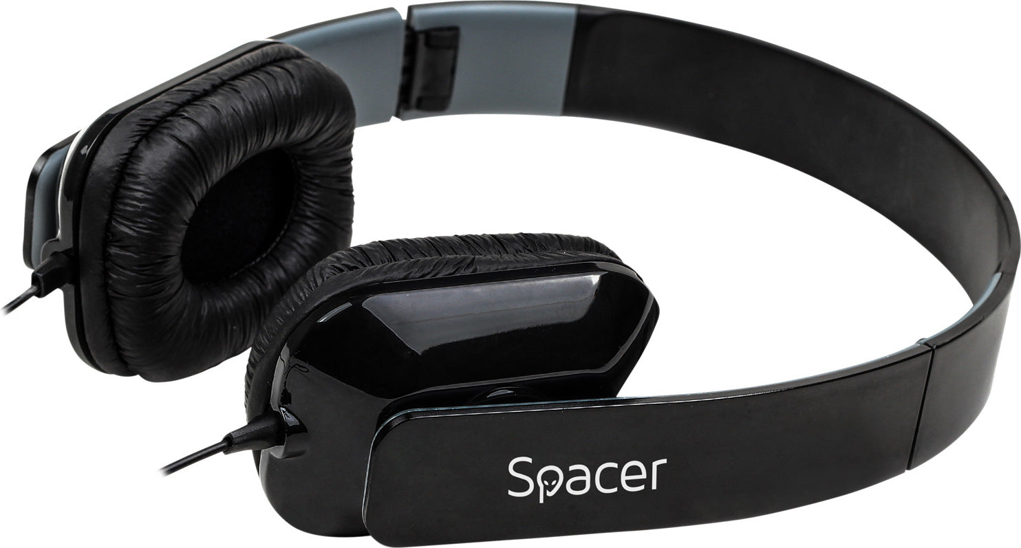 CASTI SPACER cu microfon. pe fir (handsfree), jack 3.5mm, black "SPK-205"   (include TV 0.75 lei)