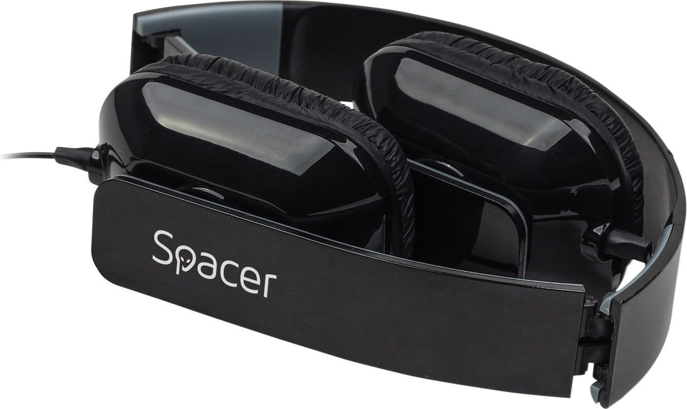 CASTI SPACER cu microfon. pe fir (handsfree), jack 3.5mm, black "SPK-205"   (include TV 0.75 lei)