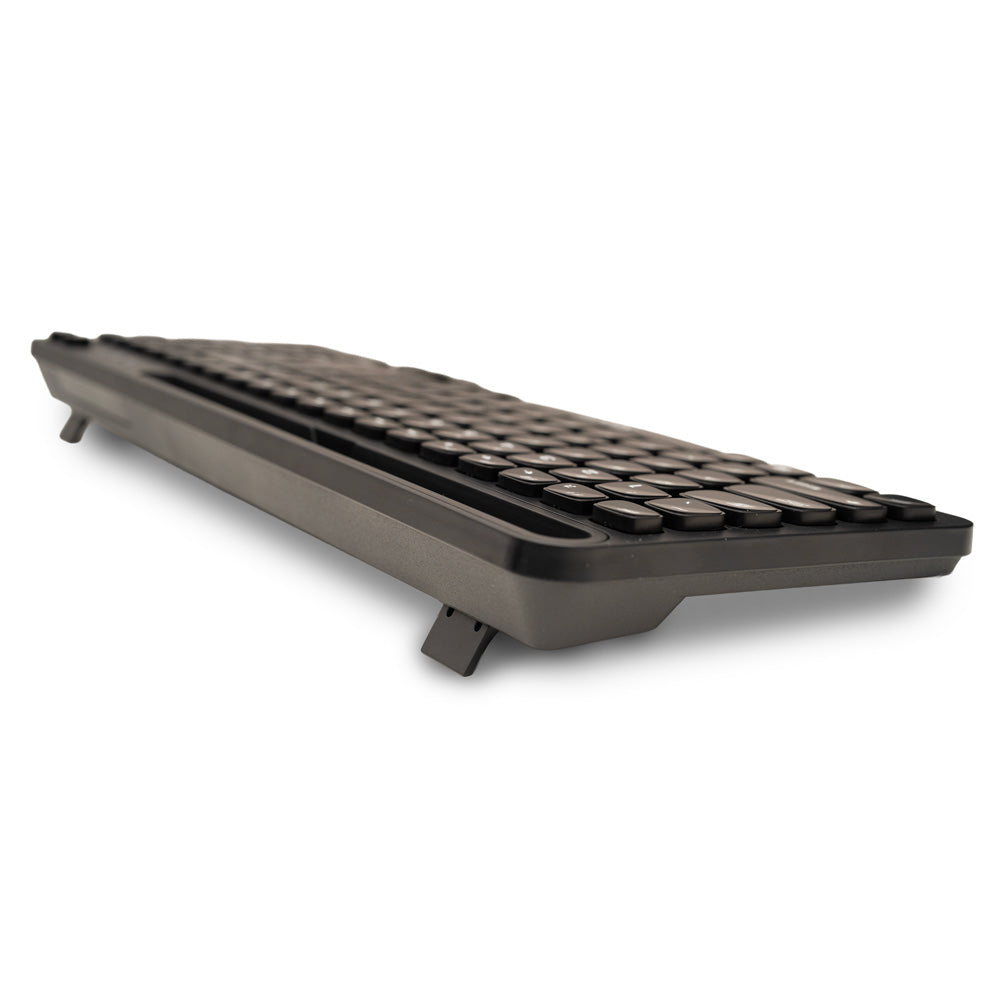 TASTATURA wireless SPACER, 102 taste, low profile keycap, suport telefon, 1 baterie AAA inclusa, neagra, "SPKB-WS-04"