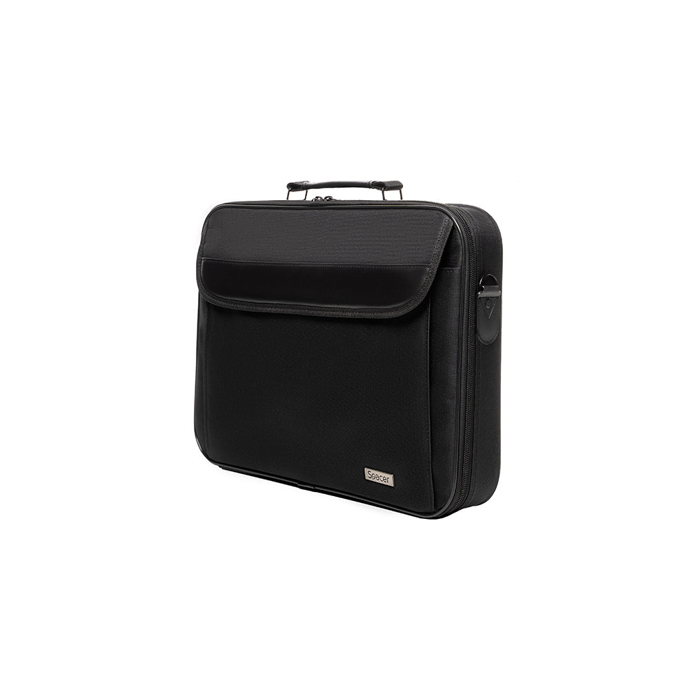 GEANTA SPACER, pt. notebook de max. 16", 1 compartiment, buzunar frontal, buzunar dorsal cu velcro, waterproof, nylon, negru, "Fritz", "SPM7939" (EAN: 5949046600056)